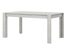 Tavolo da pranzo color cemento con finitura liscia