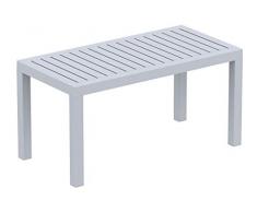 Tavolo Giardino Rettangolare Ocean in Polipropilene - Tavolino Salotto Giardino in Robusta Plastica Resistente ai Raggi UV e Facile da Pulire I Tavolo caffè da Balcone Alt. 45 cm, Colore:Grigio