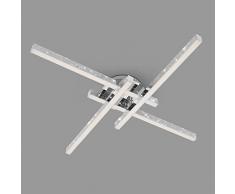 Briloner - Plafoniera LED, Lampada da Soffitto con Effetto Glitter, 21 Watt, 2900 Lumen, 3000 Kelvin, Cromo, 600 x 600 x 82 mm (LxWxH)