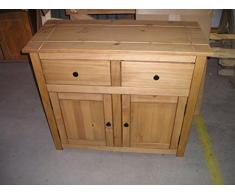 Mercer's Furniture Credenza Panama con 2 Ante e 2 cassetti, Legno, Antique Wax, Dimensions (L*W*H): 93 x 41 x 80 cm