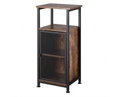 WOLTU Armadietto Autoportante con Anta Scaffale Angolare Mobiletto Multiuso per Bagno, Soggiorno e Cucina, Libreria Piccola in Legno RGB16dc