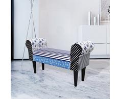 Panchina trapuntata in stile rustico Blu & Bianca