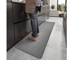 Color G Tappeto Cucina 44 x 240 cm, Anti Fatica Tappeto Cucina Antiscivolo Lavabile, Cuoio Passatoia Cucina Resistente allolio, Impermeabile per Cucina, Soggiorno, Ufficio (Grigio)
