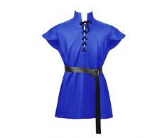 Costume medievale da uomo Tunica di Halloween Camicie vintage Camicia medievale con lacci Camicetta Top Cosplay Tunica medievale Costume Vest Tanks Giacca in Pelle Giaccone Panchina Calcio