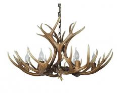 EFFORTINC Antlers epoca lampadari stile leggero resina 6, americani lampadari campagna corna rurali, soggiorno, bar, caffetteria, sala da pranzo cervi lampadari in corno
