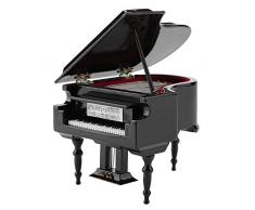 Hztyyier Modello di Pianoforte in Legno, con Panca Kit Modello Mini Pianoforte da 3,9 * 3,5 * 1,8 Pollici Decorazione di Arti Fai-da-Te