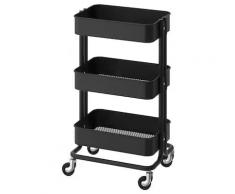 Ikea RÅSKOG - Carrello da cucina con ruote scorrevoli, dimensioni: 35 x 45 x 78 cm, colore: Nero