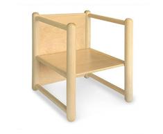 Sedia pluriuso Montessori in legno di faggio, per bambini da 1 a 3 anni - 3 in 1: sedia, tavolino o sgabello, made in Italy