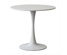 Tavolo da bar rotondo da bistrot Tavolo da pranzo Tulipano Ristorante Tavolo per il tempo libero Tavolino rotondo bianco Casa Tavolino da caffè Tavolo delle trattative Tavolo d(Size:70cm,Color:bianco)