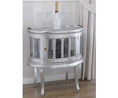SIMONE GUARRACINO LUXURY DESIGN Tavolino Coloniale Ovale vetrina Bar portabottiglie Stile Barocco Moderno Foglia Argento
