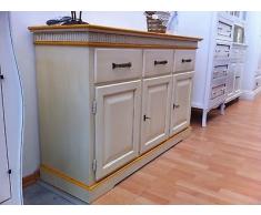 CREDENZA COUNTRY PROVENZALE LEGNO MASSELLO AVORIO ANTICATO PRODOTTO VENETO