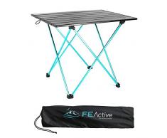FE Active Tavolo Pieghevole Compatto - In alluminio, Progettato come Tavolo da Campeggio Portatile Ultraleggero per Spiaggia, Escursionismo, Campeggio, Sport, Pesca, Giardino | Disegnato in California