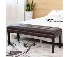 Panca Ottomana Ottomano Banco Poggiapiedi Cuoio Scarpe Banco Poggiapiedi Living Room Divano Panca da Letto Bed End Sgabello Poggiapiedi (Colore : Brown, Size : 120cm)