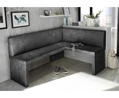 MyStyleWood - Panchina ad angolo da cucina “Olga”, spessa imbottitura, in ecopelle, facile da pulire, struttura in legno resistente