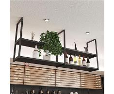 Portabottiglie Vino A Sospese Soffitto - Mensola A Soffitto, Supporto per Piante in Ferro battuto da Appendere alla Parete Loft, Adatto per Sala da Pranzo/Soggiorno/Bar, Facile Installazione (Color :