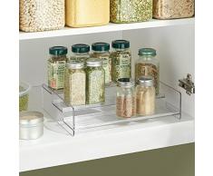 InterDesign Linus Portaspezie, Organizer Cucina Con 3 Ripiani In Plastica, Trasparente