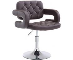 CLP Sedia Lounge Girevole Dublin in Similpelle I Poltroncina Design Chester Altezza Regolabile I Sedia con Braccioli Imbottita, Colore:Marrone