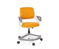 colore: Nero//Rosso regolabile in altezza Sedia girevole per bambini e ragazzi Kid YU 100 hjh OFFICE 736411 in tessuto a rete
