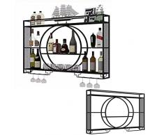 Scaffali Per Vino Industriali A Parete Con Supporto In Vetro,vetrinetta Pensile Da Parete,espositore Creativo Per Vino Da Parete,Bancone Bar Armadio Per Vino In Ferro,Per Casa Cucina Sala Da Pranzo (