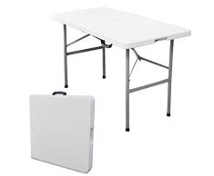 TAVOLO TAVOLINO PIEGHEVOLE RICHIUDIBILE RESINA METALLO SAGRE FIERE 122X60XH74