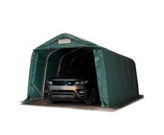 TOOLPORT Tenda Garage 3,3 x 6 m Tenda Capannone in PVC ca. 550 g/m² e Stabile Costruzione in Acciaio Verde