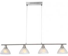 Globo Ruben 68618-4 - Lampadario a sospensione a LED a 4 luci, colore struttura: Nichel opacizzato