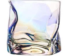 bellissimo Whisky Decanter Whisky Glasses Set di 2 bicchieri di whisky contorti bicchieri da whisky occhiali ultra-chiarezza set di vetro piombo vetrina antiche vetrina antiquata per scotch bourbon vi