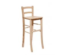Sedia Sgabello Legno Massello Alto Da 80 Da Terra Grezzo Da Verniciare Pub Bar Ristorante Già Montato