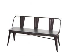 Mendler Panca Tre posti Design Industriale HWC-H10 Acciaio Verniciato Ecopelle Grigio