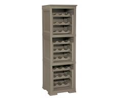 Tontarelli Omnimodus Colonnina Scaffale Porta Bottiglie 27, Plastica, Wengè, 40x42.5x125 cm