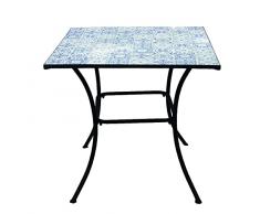 VERDELOOK Tavolo Mosaico in Metallo serie Azulejos, 80x80 cm