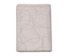 BgEurope, tovaglia di lusso color argento con trattamento anti-macchie, dimensioni grandi, Design con fantasia di linee., 20% poliestere/80% cotone/ cotone/poliestere, Silver, 59 x 98" (150x 250cm)