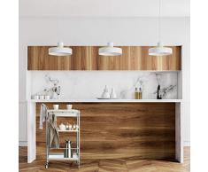 Relaxdays Carrello Cucina, Acciaio, Cassetto Estraibile, Ruote Girevoli a 360°, Mobile HxLxP: 95x56x38 cm, Grigio/Bianco, Metallo, plastica