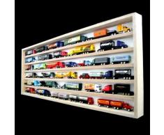 Vetrina (V35) in legno di betulla, con 2 vetri di plexiglas, Dimensioni 125 x 44 x 6 cm, vetrinetta, bacheca, espositore, collezionismo