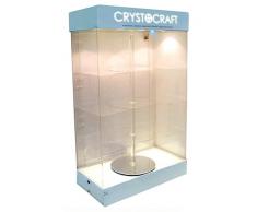 P.Emme VETRINA VETRINETTA Doppia ESPOSITIVA da BANCO con 4 Ripiani GIREVOLI CRYSTOCRAFT