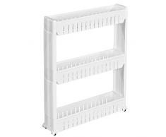 TecTake Carrello da cucina carrellino su ruote scaffale mensola salvaspazio 3 ripiani