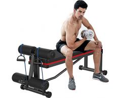 Sinbide Panca Pesi, Panca Regolabile Multifunzione Pieghevole, Panca Fitness per Allenamento Tonificazione dei Muscoli e Aumento della Forza con 7 Posizioni per Luso a Casa o in Palestra