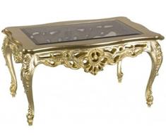 Casa Padrino tavolino da caffè barocco di lusso oro 84 x 44 x H. 57 cm - Magnifico tavolo da salotto con piano in vetro - Mobili da Barocco per Soggiorno - Qualità di Lusso - Made in Italy