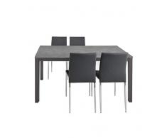 Spazio Casa Tavolo grigio allungabile moderno da cucina - 120 x 80, Grigio