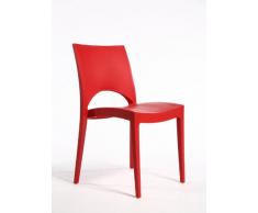 GRAND SOLEIL Grandsoleil Upon Paris Sedia impilabile, in Polipropilene, Rosso, 51 x 49 x 80 cm, Red