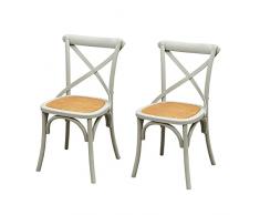 Biscottini 2 Sedie cucina legno 88x48x52cm | Sedia Thonet | Sedie sala da pranzo legno | Sedia cucina seduta Rattan