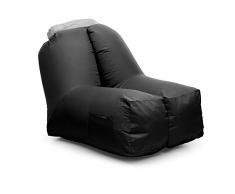 Blumfeldt Airchair - Poltrona Gonfiabile, Zaino da Trasporto, Rivestimento Rimovibile, 80x80x100cm, Seduta 100 cm, Divano, Relax, Lounge, Sedia, Poliestere, Nero