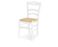 SEDIA SEDIE LEGNO COL. BIANCO OPACO SEDUTA PAGLIA X CUCINA provenzale