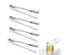 Set Pinze per Ghiaccio,4 Pezzi Pinze per il Ghiaccio,Pinze per Ghiaccio in Acciaio Inossidabile,Pinze per Pasticceria,Pinze da Servizio,per Matrimoni,Feste, Bar,Grill,Caffè,Cucina,Buffet