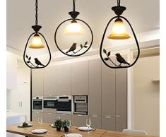 DHG Lampadari da pranzo in stile europeo, lampade da bar con personalità creativa nordica, ingresso sala da pranzo lampadari americani, lampadario con ingresso per uccelli,E,Taglia unica