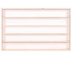 Alsino V120.5 Vetrina espositiva | 120 x 49 x 8,5 cm | in Legno di Betulla Non trattato | 5 Ripiani | 2 Ante plexiglass scorrevoli | Modellismo | Collezionismo | Scala N e H0