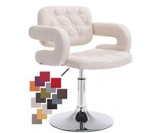 CLP Sedia Lounge Girevole Dublin in Tessuto I Poltroncina Design Chester Ad Altezza Regolabile I Sedia con Braccioli Imbottita Beige