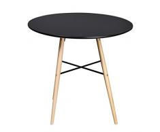 vidaXL Tavolo da Pranzo Rotondo Nero Opaco