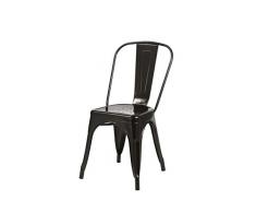 Sedia da sala da pranzo in metallo ferro nero con schienale stile vintage impilabile design industriale DH0668