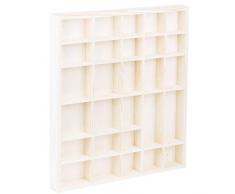 Vetrinetta pensile in legno, 45 x 40 cm, espositore da parete